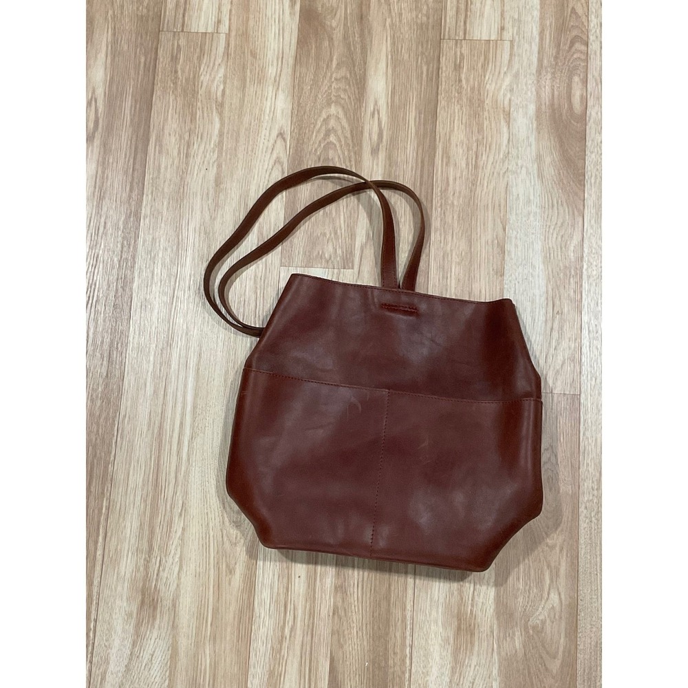 ABLE Abera Convertible Backpack Tote Cognac Brown Leather Handbag